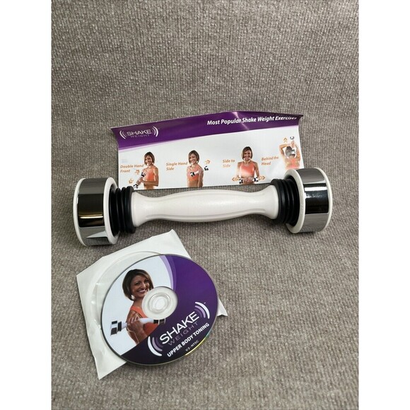 Shake Weight Dumbbell 2.5 Lbs Shaker Weight White Workout Home Gym Muscle DVD - Picture 1 of 8
